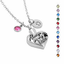 IJD8346 Pet Ashes Memorial Pendant for Holder Engrave Always In My Heart Paw Print Memorial Urn Necklace CREMATION JEWELRY 2024 - buy cheap