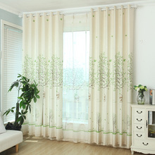 Cotton and linen Green Leaves Curtains Contracted Pure and fresh half blackout  shade Windows Curtains for Sitting room bedroom 2024 - buy cheap