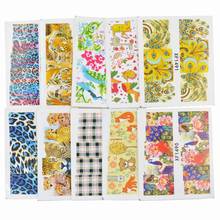 50 Sheets Mixed Styles Leopard Flower Lattice Designs DIY Decals Nails Art Water Transfer Printing Stickers Tools For Nails 2024 - buy cheap