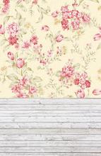 5x7ft Floral backdrop And Wooden Floor Newborn Customize Thin ArtFabric Photography Backdrop D-8015 2024 - buy cheap