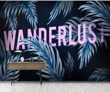 Custom wallpaper European retro small fresh tropical plants banana leaves living room wall - decorative waterproof material 2024 - buy cheap