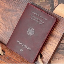 Germany Genuine Leather Passport Cover Solid Passport Holder Business Unisex Durable Crazy Horse Travel Wallet Case Hot 2024 - buy cheap