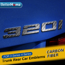BetterHumz Carbon Fiber car Stickers accessories Exterior Trunk Rear Emissions Badge Emblem car styling For bmw F30 F32 F33 F34 2024 - buy cheap
