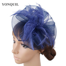 Flower Fascinator Hats Fashion Feather Hair Accessories Wedding Headwear Millinery LOSS SALE Multiple Color 6Pcs/Lot SYF649 2024 - buy cheap