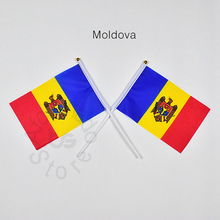 Moldova 14*21cm 10pieces flag Banner  Hand waving Flag National Flag for meet,Parade,party.Hanging,decoration 2024 - buy cheap