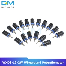 Diymore-potenciómetro bobinado de WXD3-13-2W, resistencia Ohm, 10 vueltas, potenciómetro rotativo lineal 5% + 5% -5%, bricolaje electrónico 2024 - compra barato