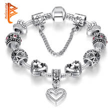BELAWANG, высокое качество, европейские тибетские серебряные браслеты и браслеты с сердечками, очаровательный браслет для женщин, сделай сам, модные ювелирные изделия 2024 - купить недорого