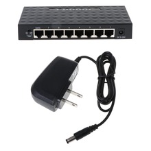 Switch de rede com 8 portas rj45, 10, 100/1000 mbps, gigabit e ethernet, rede c26, plugue americano 2024 - compre barato