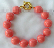 huij 001668 stunning big 14mm round pink south sea shell pearl bracelet 8"  2pc 2024 - buy cheap