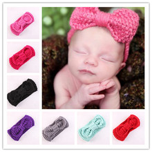 kids girl newborn elastics for hair bow winter knit crochet headband hairband woolen head bands band hair accessories ornaments 2024 - buy cheap