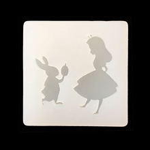 Alice y rabbit-Molde colgante de silicona, DIY, colgante, molde, joyería artesanal, herramienta de fabricación 2024 - compra barato