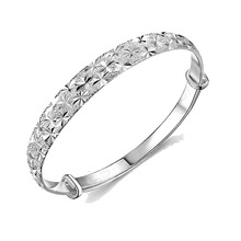 New Hot Brand Women New Luxury Bangles Wedding Jewelry 925 Sterling Silver Flower Bracelets Bangles For Women Ladies 2024 - buy cheap