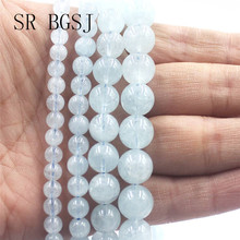 Free Shipping 6-12mm 3AGrade  Blue Aquamarines Gems Natural Round Stone Beads Strand 15" 2024 - buy cheap