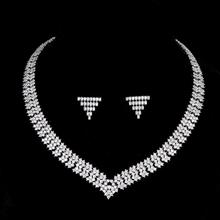 Clear Best Quality Brilliant Zircon Earrings and Neckalce Wedding Jewelry Dubai full jewelry set for bridal N0342 2024 - buy cheap