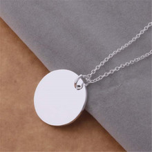 Promotions Free shipping Beautiful fashion Elegant silver color jewelry charm smooth round pendant pretty Necklace P137 2024 - buy cheap