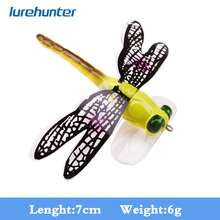 7cm/6g Popper Fishing Bait Lure Life-like Dragonfly Floating Fly Fishing Flies NEW 2024 - buy cheap