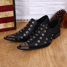 Mocassin homme/Мужские модельные туфли со стальным носком; итальянская обувь из натуральной кожи; мужские лоферы с заклепками; свадебные офисные туфли для мужчин 2024 - купить недорого