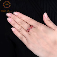 Женские кольца GEM'S BALLET, жемчужные кольца из серебра 925 пробы с красным гранатом и покрытием из розового золота 2024 - купить недорого