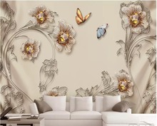 Beibehang personalizado nueva exquisita joyería 3D flores equipo suave TV Fondo pared sala de estar hotel papel tapiz papel de pared 2024 - compra barato