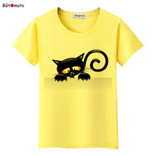 Camiseta con estampado de gato negro para mujer, ropa con estampado 3d, elegante, oferta barata, 2021 2024 - compra barato