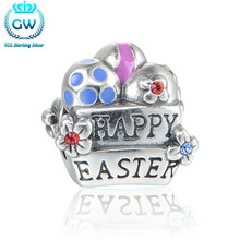 Sterling Silver Jewelry Happy Easter Bunny Charm 2015 New Fashion Luxury Wedding Bracelets Bangles Beads & Jewelry Making D132 2024 - buy cheap