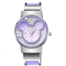 Novo relógio fashion mickey com pulseira feminino, relógio analógico com strass de rolamento bonito para mulheres 2019 2024 - compre barato