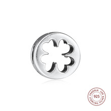 CKK 925 Sterling Silver Luck Clover Cut Out Charms Fits Pandora Charm Bracelets Metal Beads Women DIY Jewelry Making 2024 - buy cheap