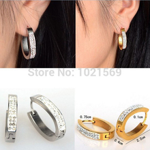 2 Colors High Quality Crystal Stud Earrings Rhinestone Stainless Steel Earrings For Women Jewelry Free Shipping 2024 - buy cheap