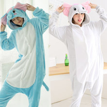 Adults Animal Kigurumi Elephant Pajamas Sets Sleepwear Cosplay Zipper Onesie Hooded Women Men Winter Unisex Cartoon Pajamas 2024 - buy cheap
