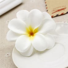 Cloth  Hawaiian Plumeria Frangipani Artificial Lint Flower Heads Wedding Party Decor Flowers 5Pieces 7cm 2024 - buy cheap