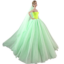 NK-vestido de noche de princesa para muñeca Barbie, ropa de muñeca hecha a mano, vestido de boda de encaje, accesorios para muñecas, juguetes para bebés, 071G 2024 - compra barato
