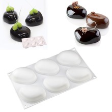 6pc Elliptical Pebble Stone Shape Silicone Mold Birthday Party Wedding Dessert Decoration Tool Chocolate Candy Mousse Cake Mould 2024 - buy cheap