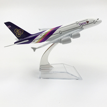 FREE SHIPPING THAI AIRLINES AEROPLANE MODEL AIRBUS A380 AIRPLANE 16CM METAL ALLOY DIECAST 1:400 AIRPLANE MODEL TOYS FOR CHILDREN 2024 - buy cheap