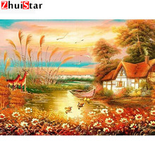 Diamond Embroidery Nature 5d Diy Diamond Painting Mosaic Full Square Rhinestones Country House Gifts XY1 2024 - buy cheap