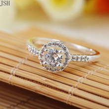 Silver noble Ring Engagement Lovely white Zircon CRYSTAL Wedding party for WOMEN lady Rings jewelry ,nice LR039 2024 - buy cheap