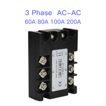 AC control AC three Phase Solid State Relay SSR 60A 80A 100A 200A Relay module control voltage 70-280V output voltage 24-480VAC 2024 - buy cheap