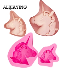 M1391 DIY unicorn Cake Tools silicone mold dessert Decorating Gumpaste fondant Polymer Clay craft Resin soap mould 2024 - buy cheap