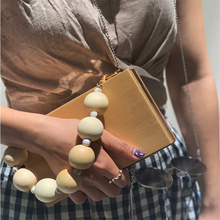 Retro Wooden handbag 2019 new mini Wood bead handle tote bag Vintage Clutch Purse Bolso femenino Lady Solid Party Evening Bag 2024 - buy cheap