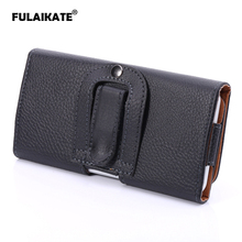 FULAIKATE Litchi Pattern Universal Leather Holster for iphone8 plus Waist Pocket for 5.5" Climbing Portable Case for Cellphone 2024 - buy cheap