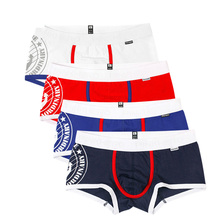 Pink Heroes 4pcs/lot Men Boxers Underwear Navy Stripe Cotton Print Mens Boxer Underwear Fashion Brand Clothing Underwear Shorts 2024 - buy cheap