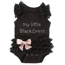 Новая модная одежда для новорожденных девочек черное платье с кружевом и фатиновой юбкой 2024 - купить недорого