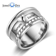 Joyería de aniversario personalizada con nombre, anillo ancho con corazón de amor, anillos de promesa para mujeres, accesorios (JewelOra RI103819) 2024 - compra barato