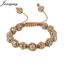 2018 Hot 10mm Buddhist Bracelet Men's Bracelet Women Six Words Mantra Bracelet OM MANI PADME HUM Amulet Bead Bracelet Pulseiras 2024 - buy cheap