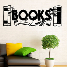 Zooyoo adesivo de parede para livros, decoração para casa, biblioteca de leitura, decalque de parede para crianças, quarto de crianças, murais de arte 2024 - compre barato