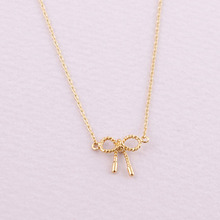 Fashion Gold Silver Rose Gold Color Little Twist Bowtie Pendant Necklace Women Girls Kids Gift Free Shipping Wholesale 2024 - buy cheap