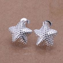 E032-pendientes de estrella pulida para mujer, joyería chapada en plata, E032/mxrulvy EVWRDJGN, 925 2024 - compra barato