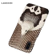 Genuine Leather Python 3D phone case For Xiaomi Redmi Note 8 Pro Note 7 8T 6 5 Plus 4X Cover For Mi 10 Pro 9 9T PRO 8 Lite A2 A3 2024 - buy cheap