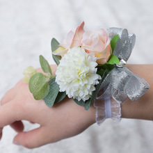 10 pçs/lote Artificial Noiva de flor de pulso mão da flor de dama de honra do casamento da flor Do Casamento para a decoração do casamento 2024 - compre barato
