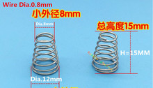 10pcs/lot  0.8*8/12/15mm  powerfull Conical Compression Shaped conical spring pagoda-shaped spring 2024 - buy cheap
