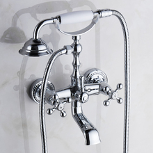 Bathtub Faucet Brass Chrome Bath Shower Set Silver Wall Mount Rain Shower Faucets Bathroom Shower Mixer Tap Set torneiras G021 2024 - buy cheap